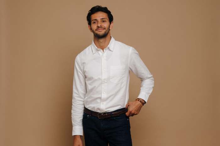 White button down dress shirt men