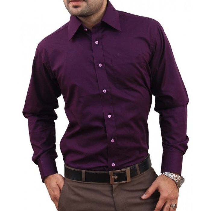 Plum dress shirt men