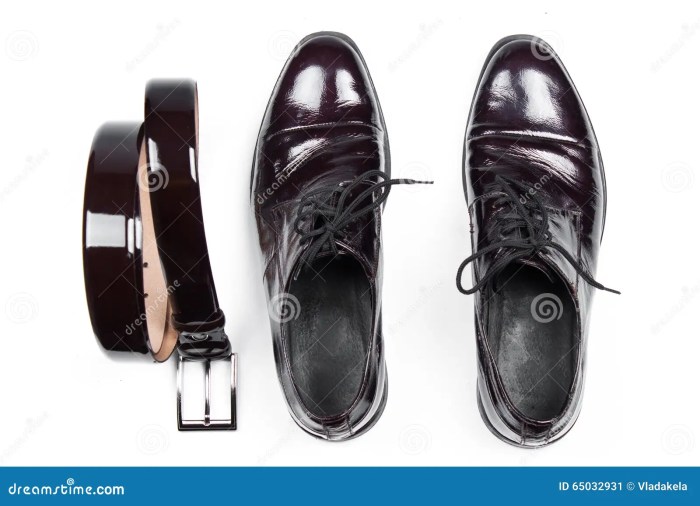 Mens dress shoes and belts